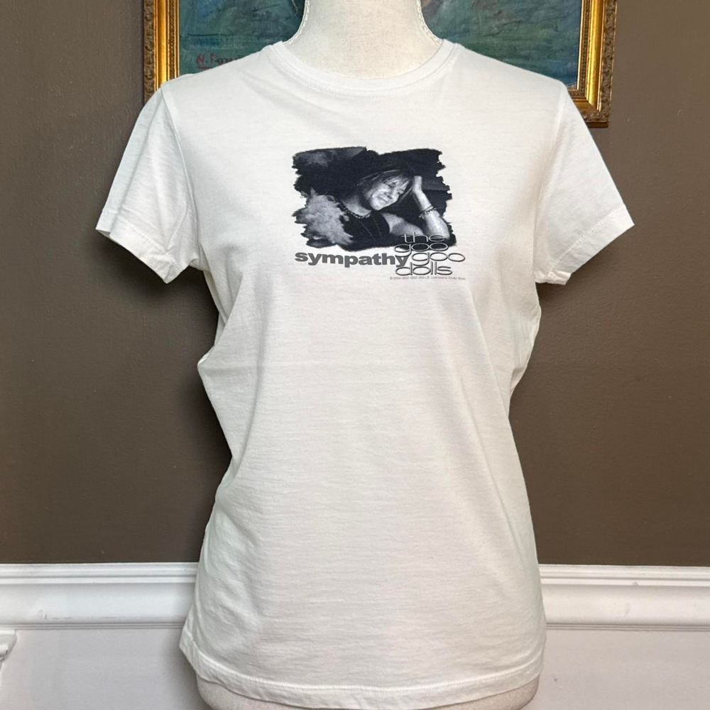 Y2K Goo Goo Dolls Sympathy Baby Tee White Graphic T-Shirt Size M